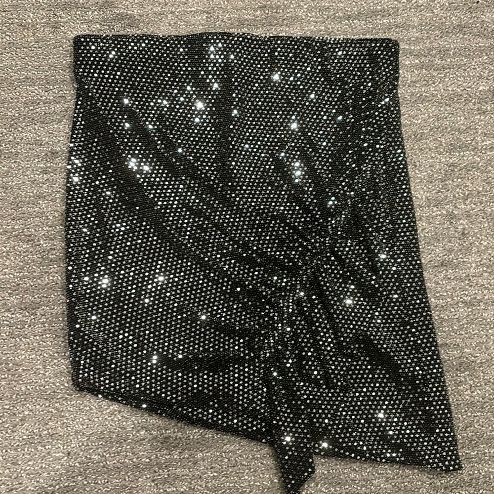 Iro sequin mini skirt, black and silver, size 40, NWT
